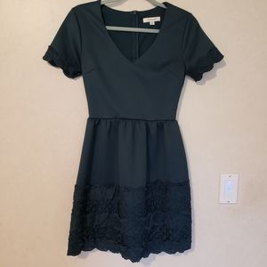 Francesca's Ainsley Lace A Line Green Dress